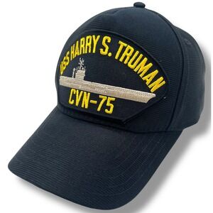Eagle Crest USS Harry S Truman CVN-75 Navy Blue Snapback Hat Military Cap USA